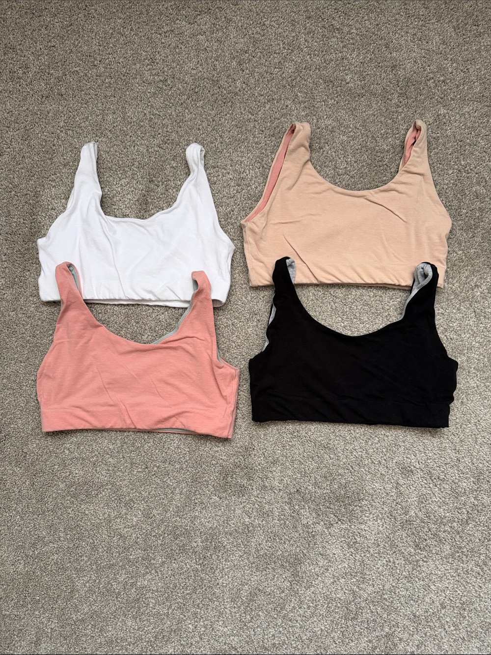 Bleuet 4 Pack Aster Tank Bra Seamless Reversible Organic Cotton Bras
